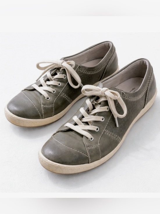 Josef Seibel Shoes - Josef Seibel Claire Gray Leather Comfort Walking Sneakers EU 38 US 8